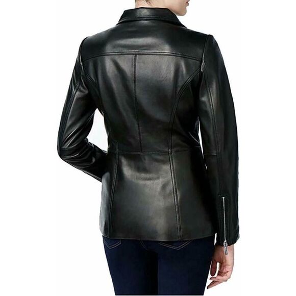 Michael Kors Black Leather Jacket size small NWOT! - Picture 3 of 3